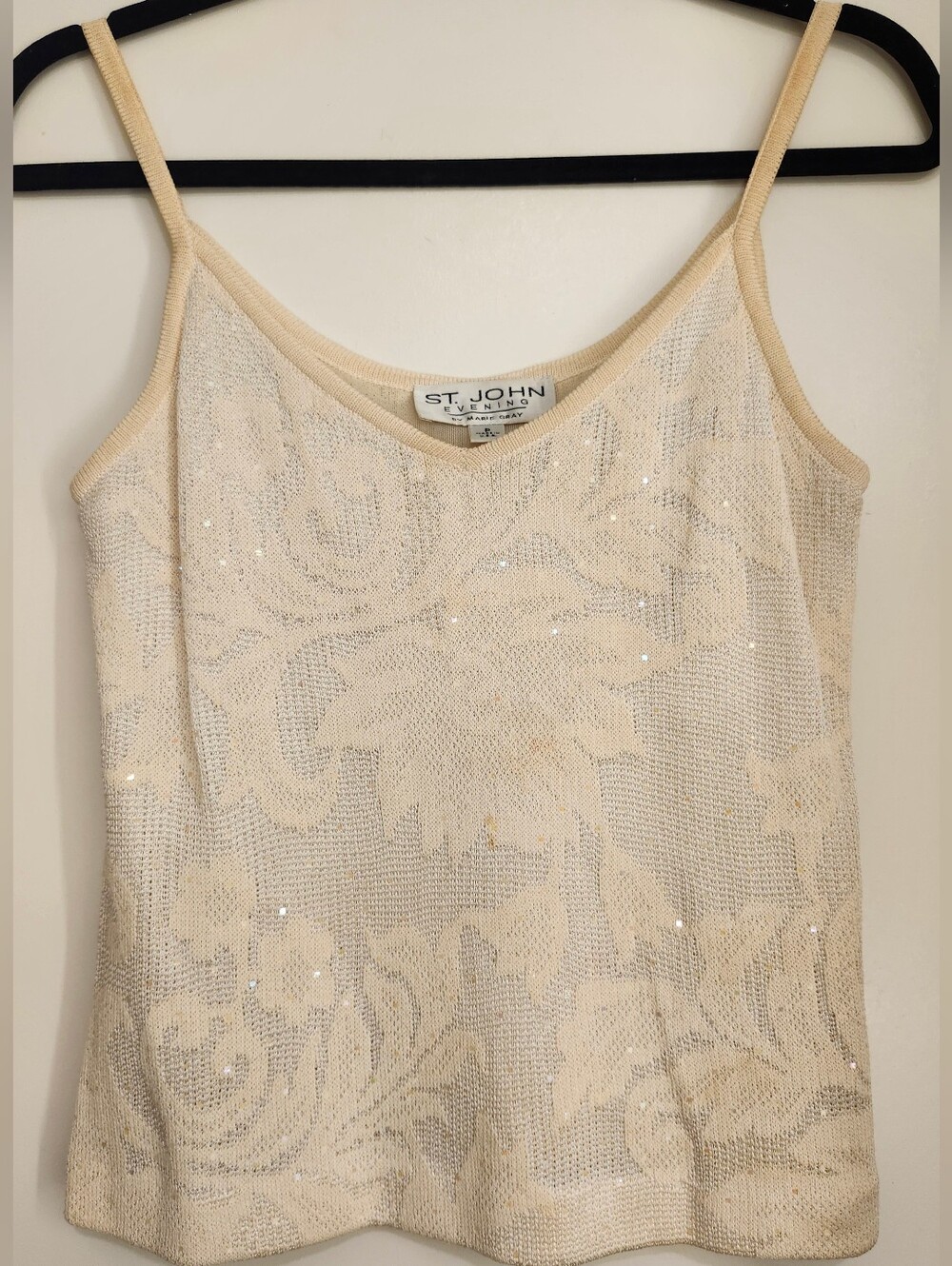 Vintage Y2K St. John Evening by Marie Gray Shimmer Mylar Sequin Knit Camisole